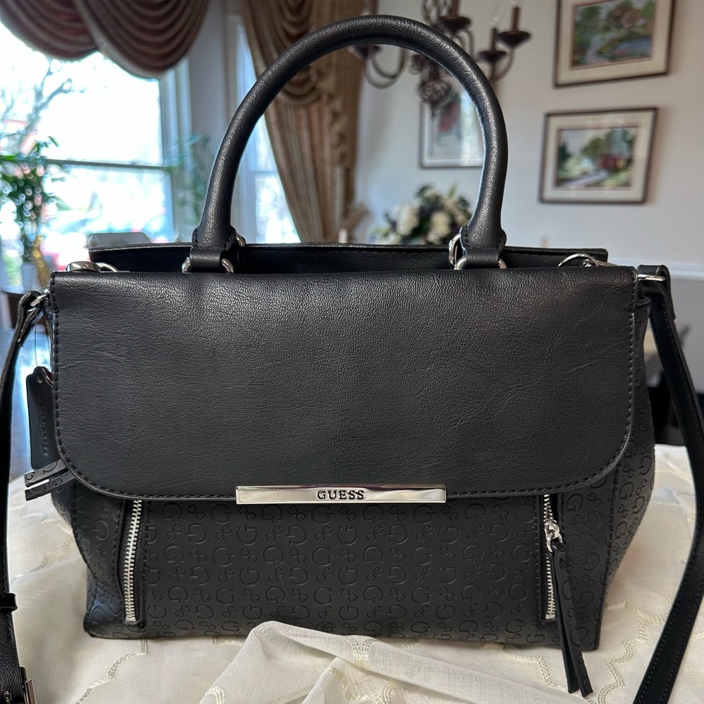 GUESS Black Satchel Bag